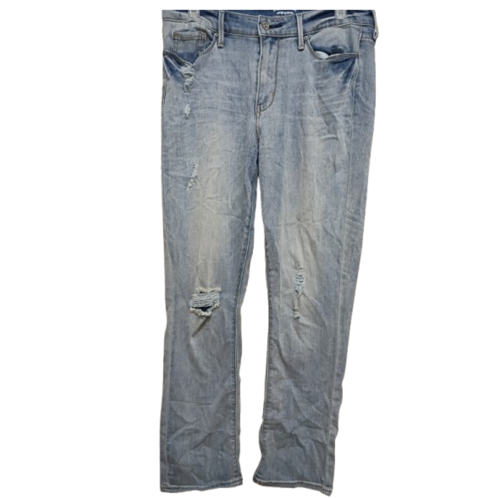 Signature by Levi Strauss Blue Straight Distressed Jeans Pre Loved Womens Size 8